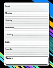 Magnetic Dry Erase Calendar - White Board Planner - 3/021