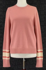 LORO PIANA 100% BABY CASHMERE RIBBED PATTERN ORANGE TURTLENECK SIZE 44