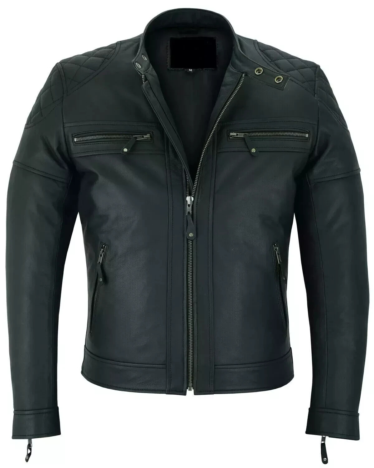 Men Leather Jacket Black Handmade Fashionable Genuine Leather Jacket Motorcycle