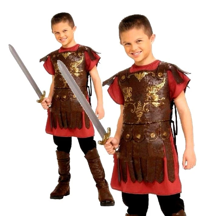 Boys GLADIATOR Crusader Roman Party Child Kids Fancy Dress Costume Age 5 10