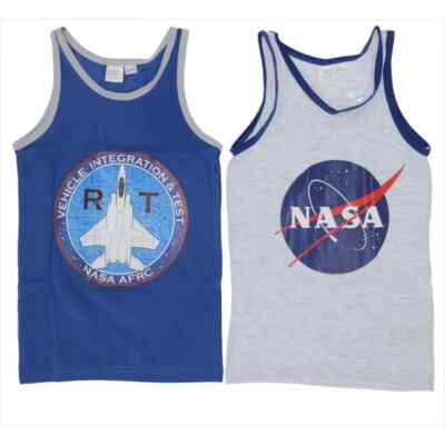 2 Stück United Labels NASA Unterhemd Jungen Kinder Tank Top Hemdchen Unterwäsche