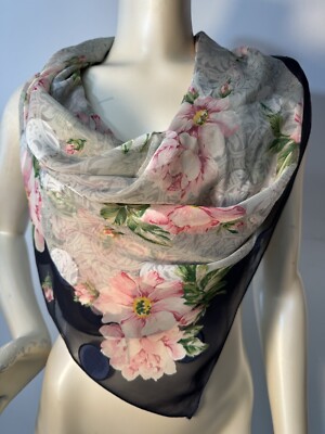 HIROKO KAPP Japanese Designer ART Silk Scarf 34“ Square