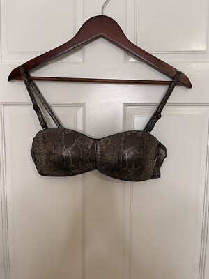 Kenneth Cole Snake Precious Metal Bandeau Bikini Top S 36A/B, 34B Sold Out! $69
