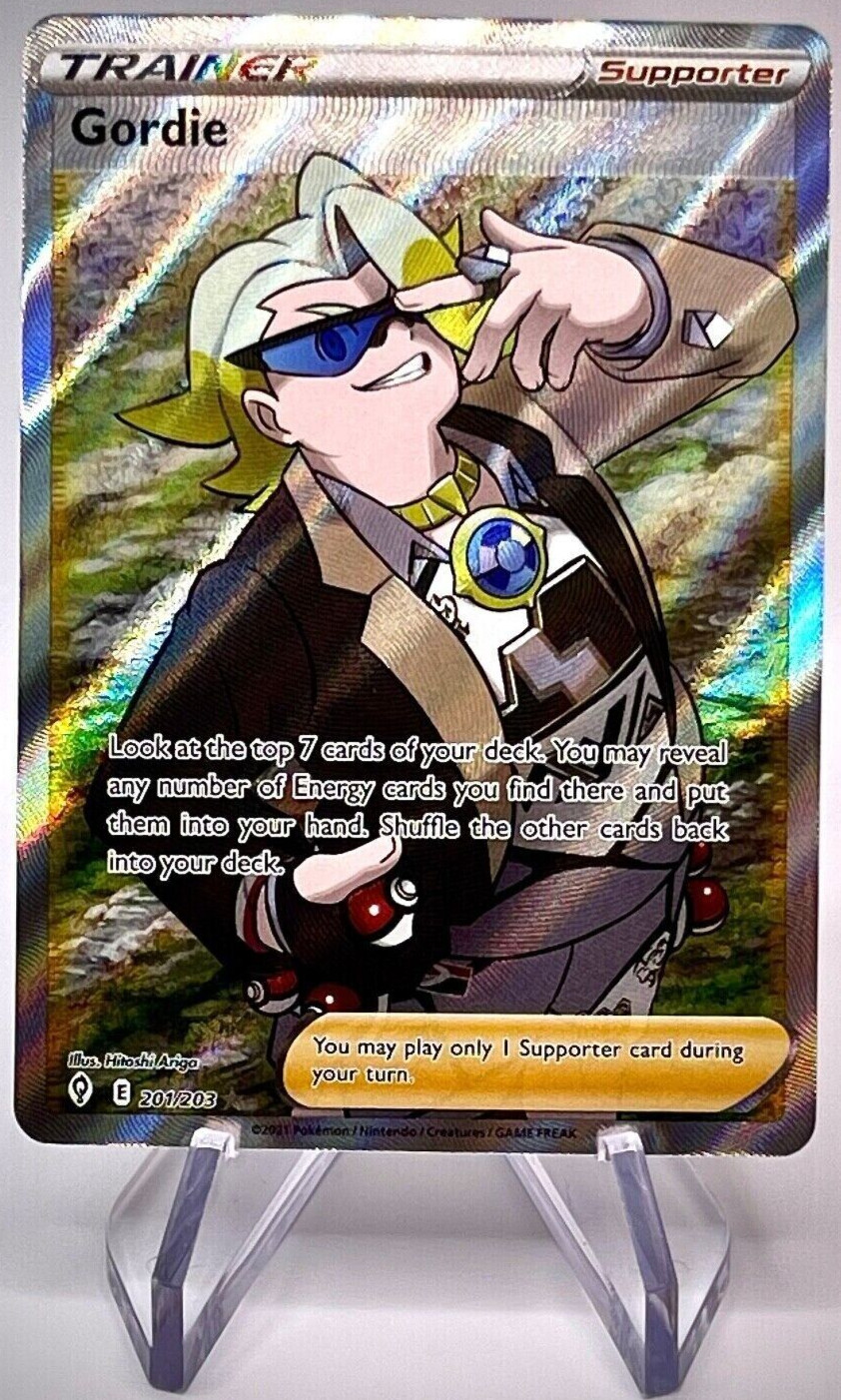 Gordie ULTRA RARE Holo Pokemon TCG Card 201/203