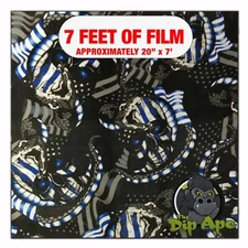 Hydrographic film Metallic Snake Flag Skulls hydro dipping 7' x 20" hydro dip
