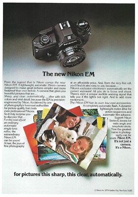 ［美品］ニコン NIKON EM 1979 Nikon EM Film Camera Vintage Color Print Ad Photography | eBay