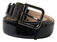 DOLCE & GABBANA Belt Black Calf Leather Metal Buckle Men s. 75cm / 30in 430usd