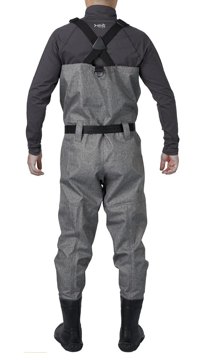 BASSDASH 3D Boot Foot Game Wader Ultra High Strength Nylon Medium King 8-9 Grey