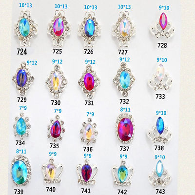 KRISTALL STRASSSTEINE NAIL ART DEKORATION 3D CHARM LEGIERUNG SILBER EDELSTEINE SCHMUCK UK