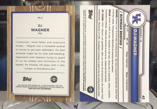 2023-24 Bowman 1st Chrome DJ Wagner LOT (2) RARE Refractor Rookie Card RC - Picture 4 of 4