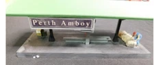 ✅MTH RAILKING CUSTOM PERTH AMBOY NEW JERSEY OPERATING FREIGHT STATION WEATHERED!