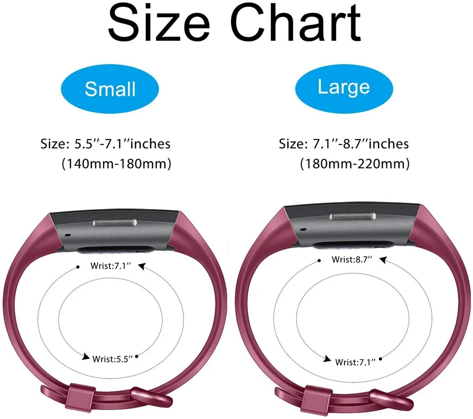 2x Correa de reloj deportiva suave correa de silicona pulsera para Fitbit Charge 3/Charge 4 Foto 2 de 4