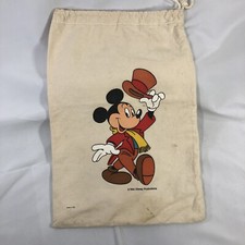 Vintage Mickey Mouse Walt Disney Productions Potato Sack USA Made Drawstring 80s
