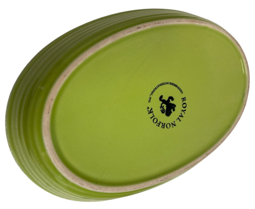 Royal Norfolk Porcelain Baking Dishes Small Lime Green Set of Two - Picture 5 of 7