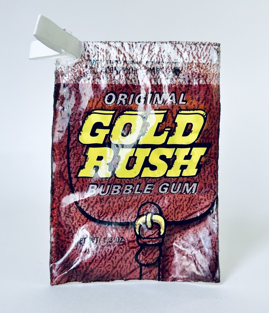 Vintage 1982 Topps GOLD RUSH Bubble Gum Pouch candy container