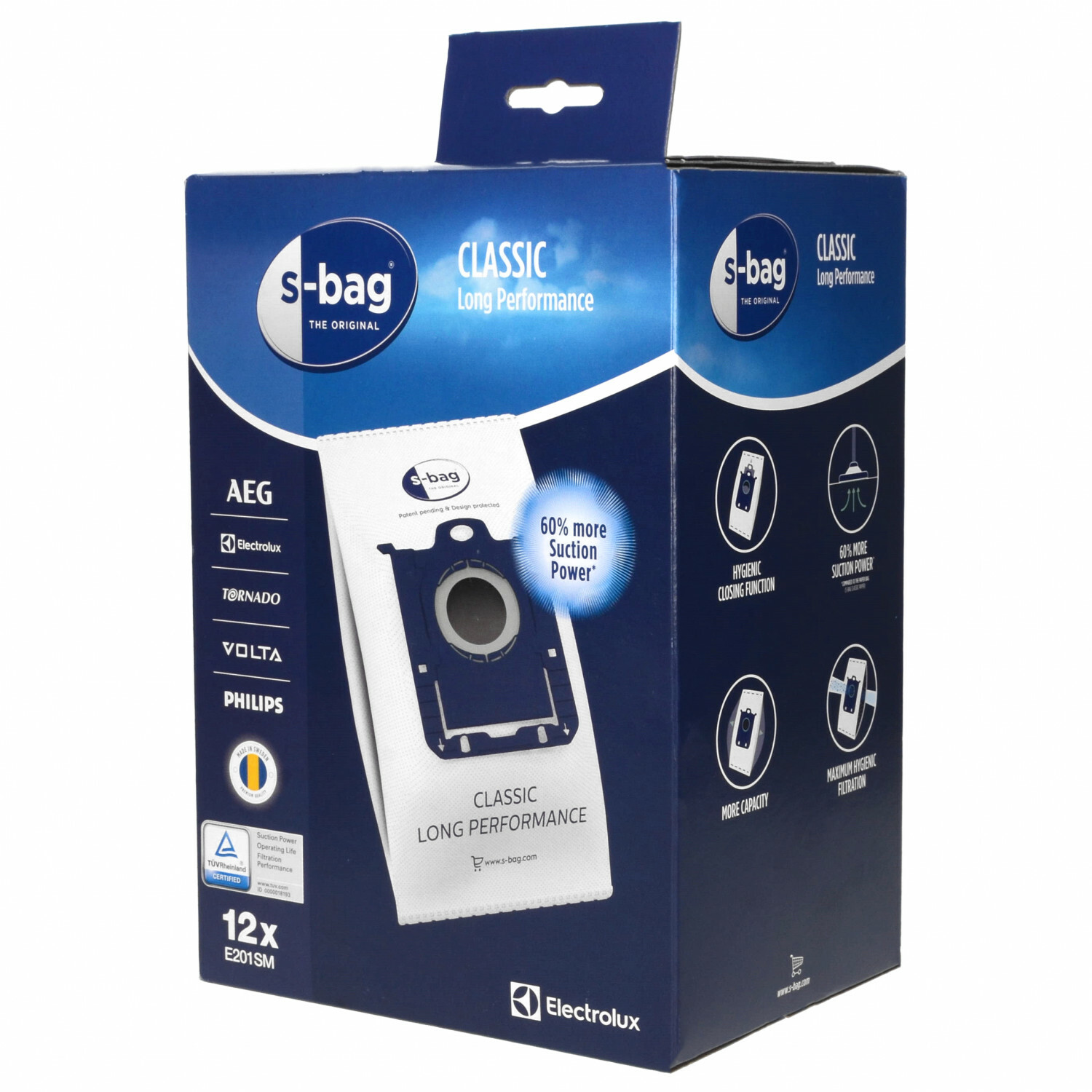 12x Staubsaugerbeutel AEG GR 201SM SBag Classic performance Megapack