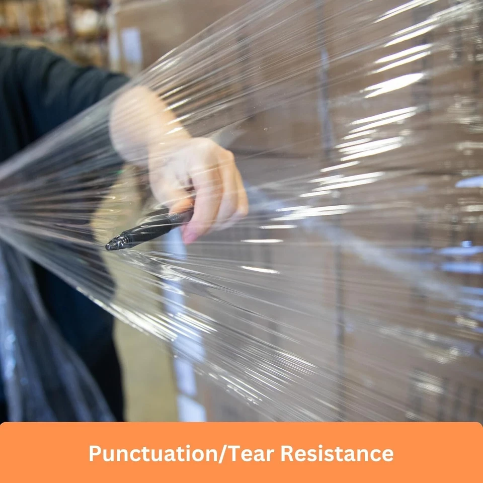 18" x 1100 FT 60 Gauge 4 Rolls Pallet Wrap Stretch Film Hand Shrink Wrap Clear - Image 4 of 4