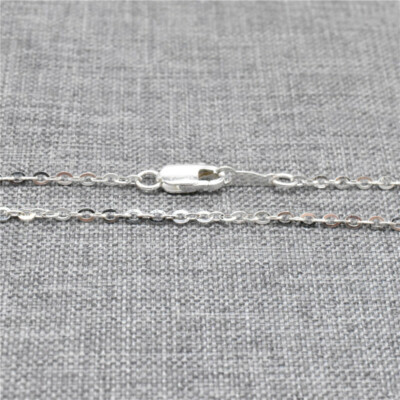 925 Sterling Silver Flat Cable Chain 1.6mm 18 20 22 24 26 28 30 32 34 36 Inches