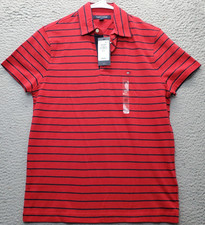 Tommy Hilfiger Polo Shirt Men's XS Multi Striped Cotton Performance Short Sleeve