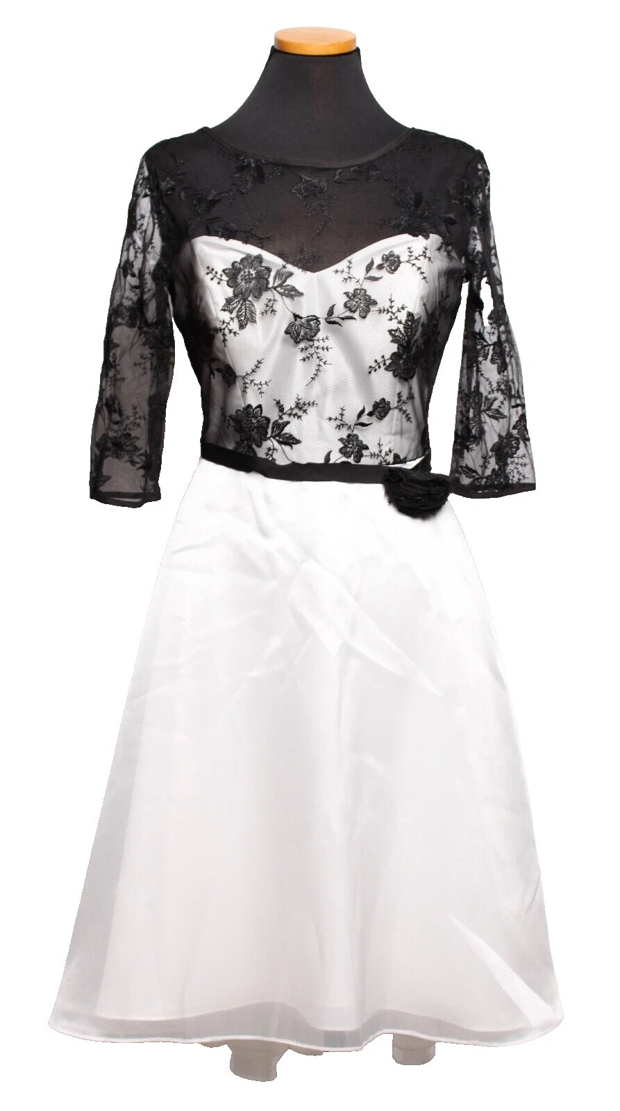 Vestidos de dama de honor Tul manga 3/4 Negro