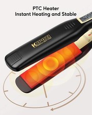 KIPOZI Hair Straightener Titanium Flat Iron LCD Display Adjustable Temperature 3