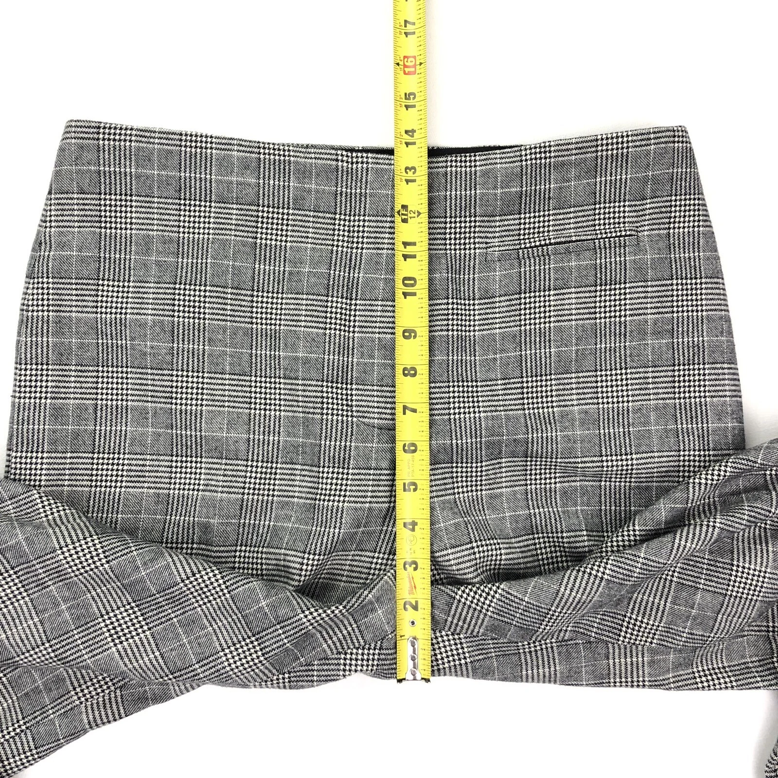 Alexander Wang Pantalone Donna Lana Plaid Caviglia Dritto Grigio • Taglia 8