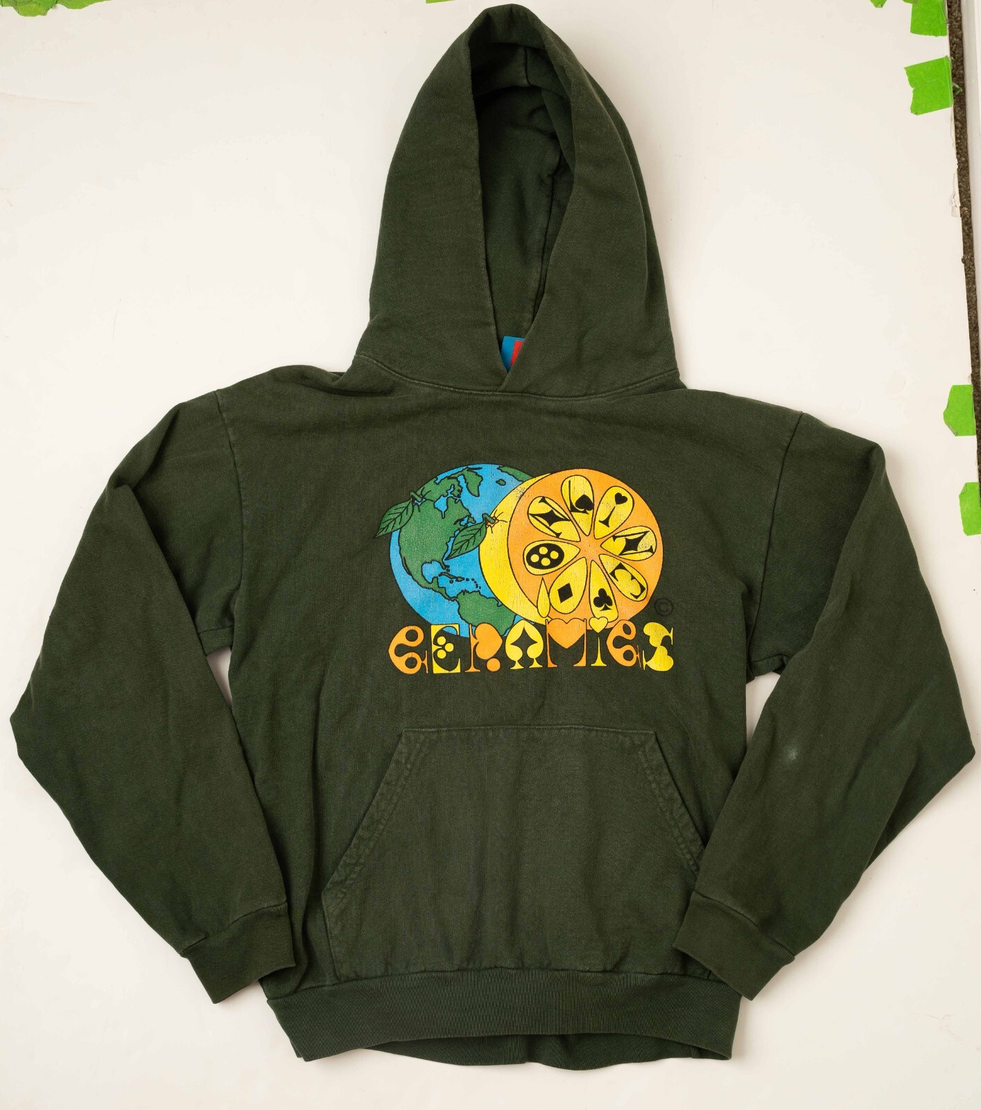 Online Ceramics Dark Green Earth Hoodie Medium Pre-Owned-image