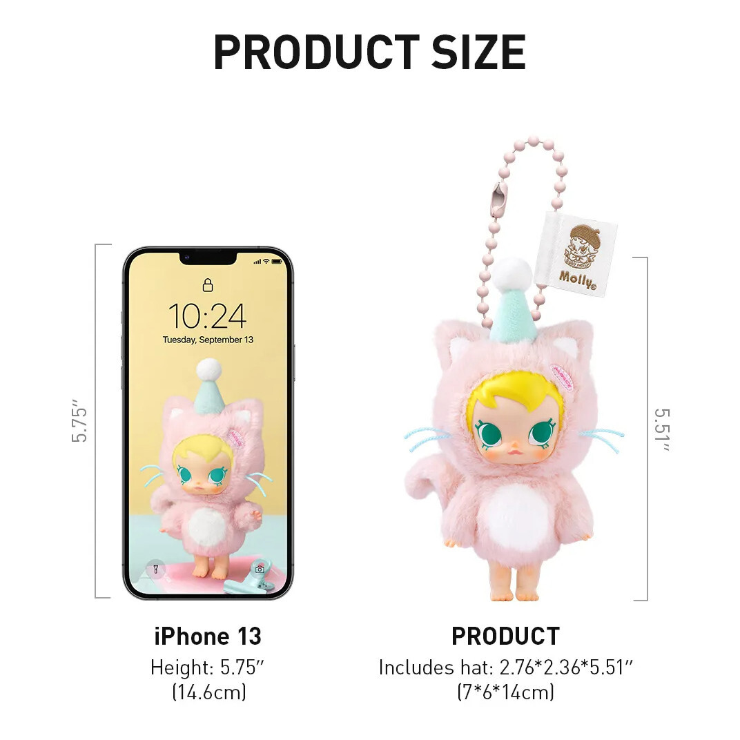 BABY MOLLY POCKET FRIENDS SERIES CONFIRMED KEYCHAIN VINYL PLUSH