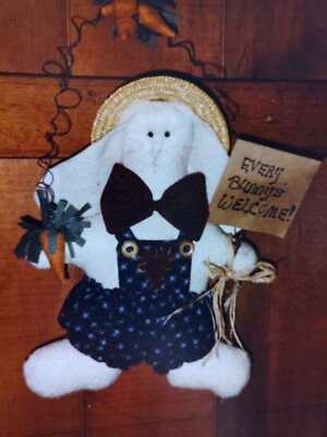 16'' Plush Bunny Greeter Hanging Pearl Louise Designs 195 Craft Sewing Pattern UC