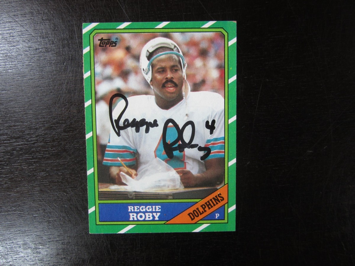 Robby商品　カードのあれ 1986 Topps # 59 Reggie Roby Autograph Signed Auto Card JSA (M