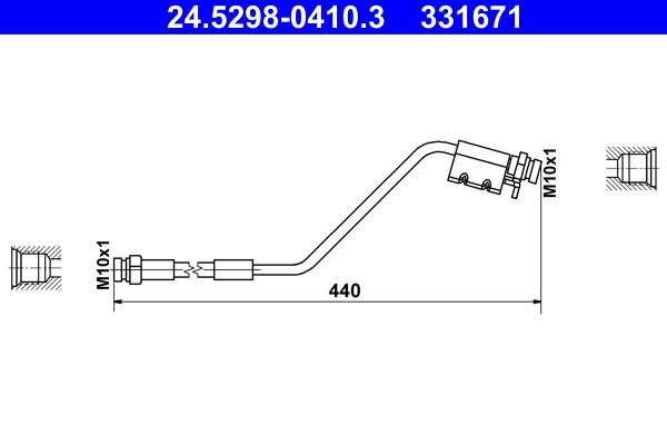 Rear Right ATE 24.5298-0410.3 Brake Hose for HYUNDAI,KIA