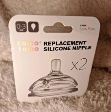 Nipples 2-Pack Slow Flow 0-3 Months ComoTomo Silicone Replacement New FREE SHIP