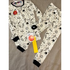 Magnetic Me Kids Game Day Football Modal Pajama Set Natural Black 5Y NEW