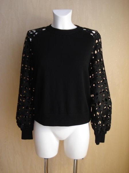 Women Akris Sweater Black Wool 36 / S / 44