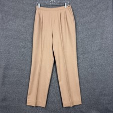 Vintage Pendleton Dress Pants Womens 8 Beige Wool Pleated Lined Made USA 90s