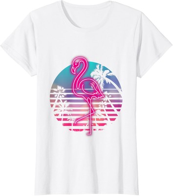 Tropical Zoo Flamingo Sunrise Summer Animal Gift Ladies' Crewneck T-Shirt