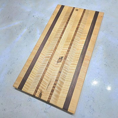 Handmade Curly Maple Cutting Board: Rustic Charcuterie Board-Serving Cheese Tray