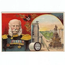 Clarks Spool Cotton Emperor William 1st Germany Antique Victorian Trade Card