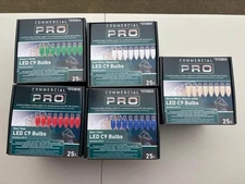 GEMMY Commercial Pro 25 Ct C9 LED Christmas String Light Bulbs E17 Base