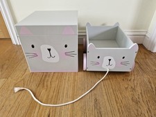 Great Little Trading Company GLTC Wooden Cat Storage Trolley And Cube Storage