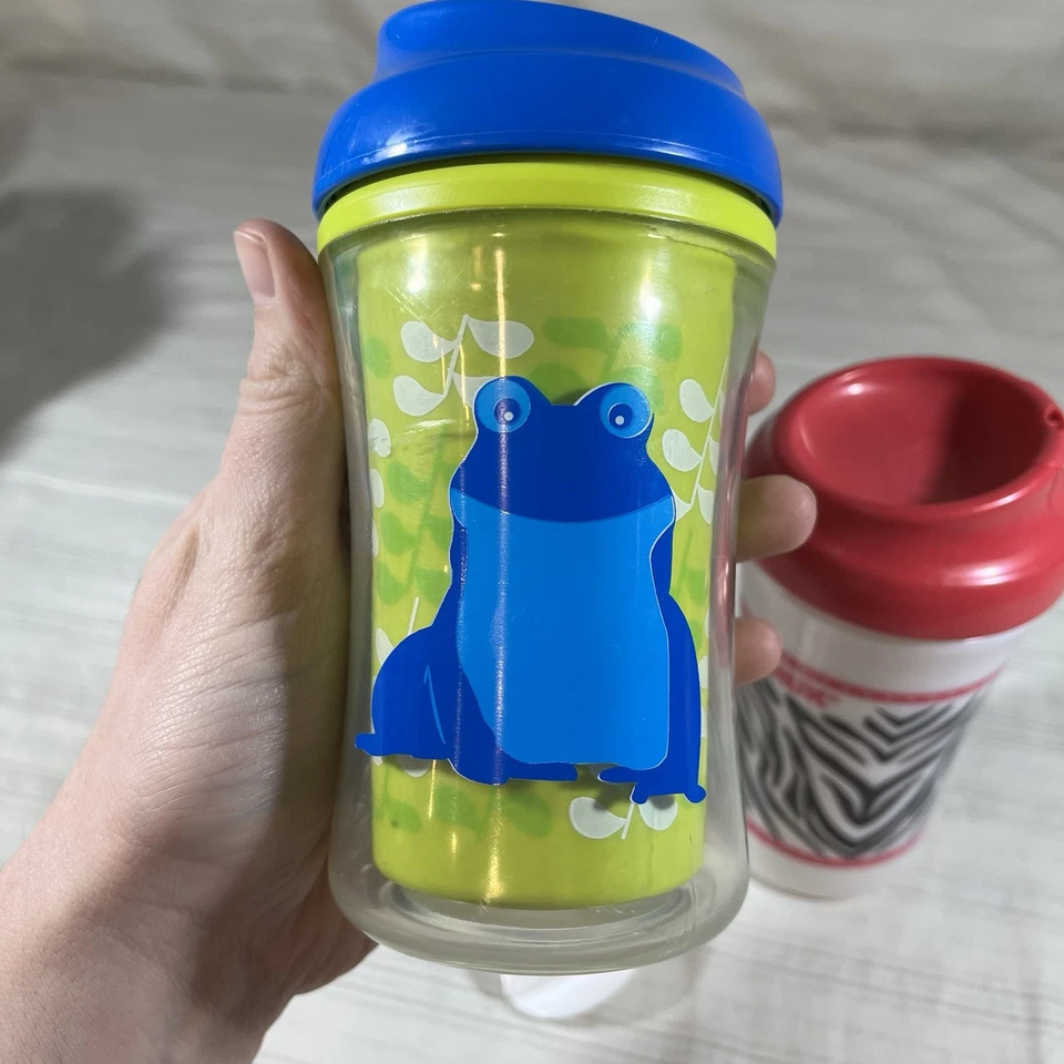 VTG NUK Sippy Cups Leak & Spill Proof Cup Like Rim Transition Cup Zebra Print J1 - Image 3 of 4