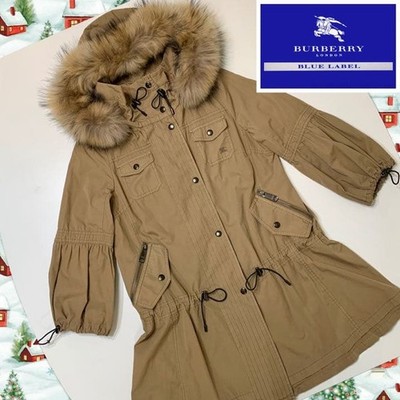 Excellent Condition Burberry Blue Label Mods Coat Camel Size 38