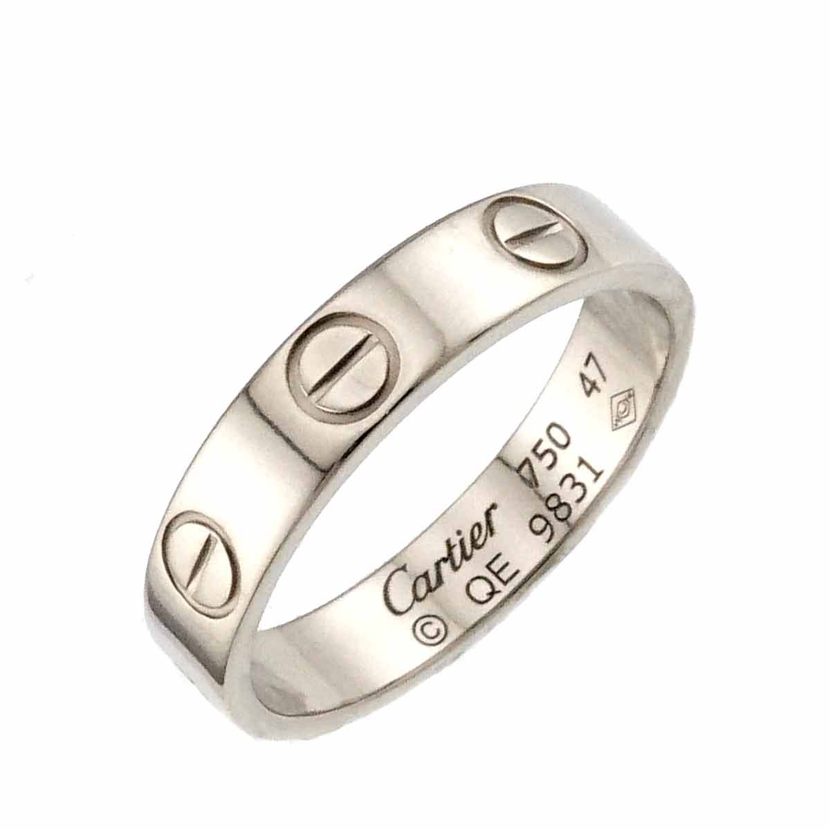 Cartier Mini Love Ring 18K White Gold 750 size47 4(US) 90297338 | eBay