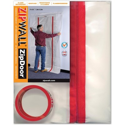 ZIPWALL ZDC Commercial ZipDoor Kit, , red ,1 1 Count(Pack of 1), Red 