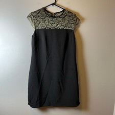 Ted Baker Lorenne Black Lace Sheath Dress US 8 Formal Classic Little Black Dress