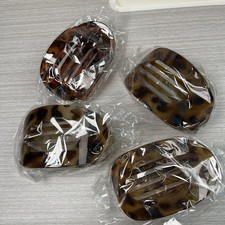 Tortoise Flat Hair Clips for Women, French Hair Claw Clips 4pcs 