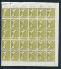 GERMANY 1947-48 Occupation Peace Dove Bird MNH Block x30 Stamps Signed