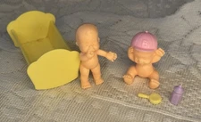 Vintage Mattel Arco Magic Nursery Mini Baby Dolls & Accessories Lot
