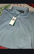 RLX Ralph Lauren Performance Golf Gray Polo Shirt Men's Size Medium