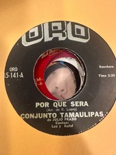 Latin 45 Norteño Tejano ORO Conjunto Tamaulipas Por Que Sera Tu Muerte Sera VG+